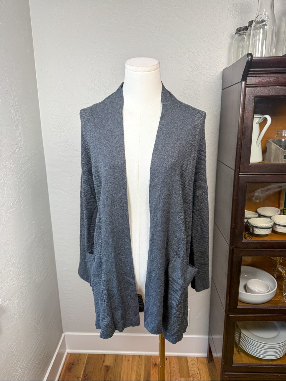 Aritzia Wilfred Flaubert Silk Cashmere Open Front Cardigan Gray Size XS